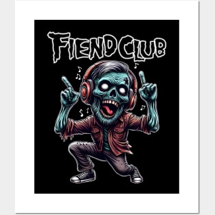 Fiend Club Dancing Zombie with Headphone Posters and Art